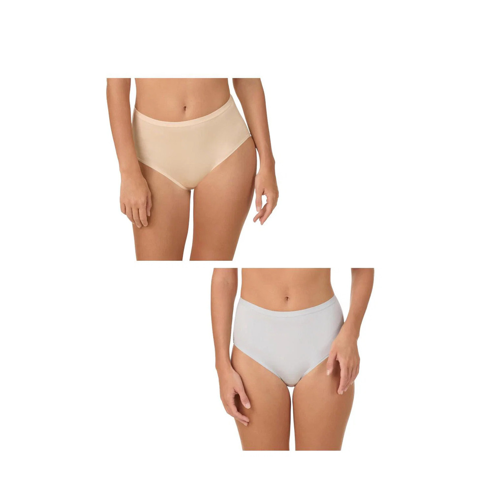 Comfort Code Women's 2pk Smooth Brief Beige/Gray -